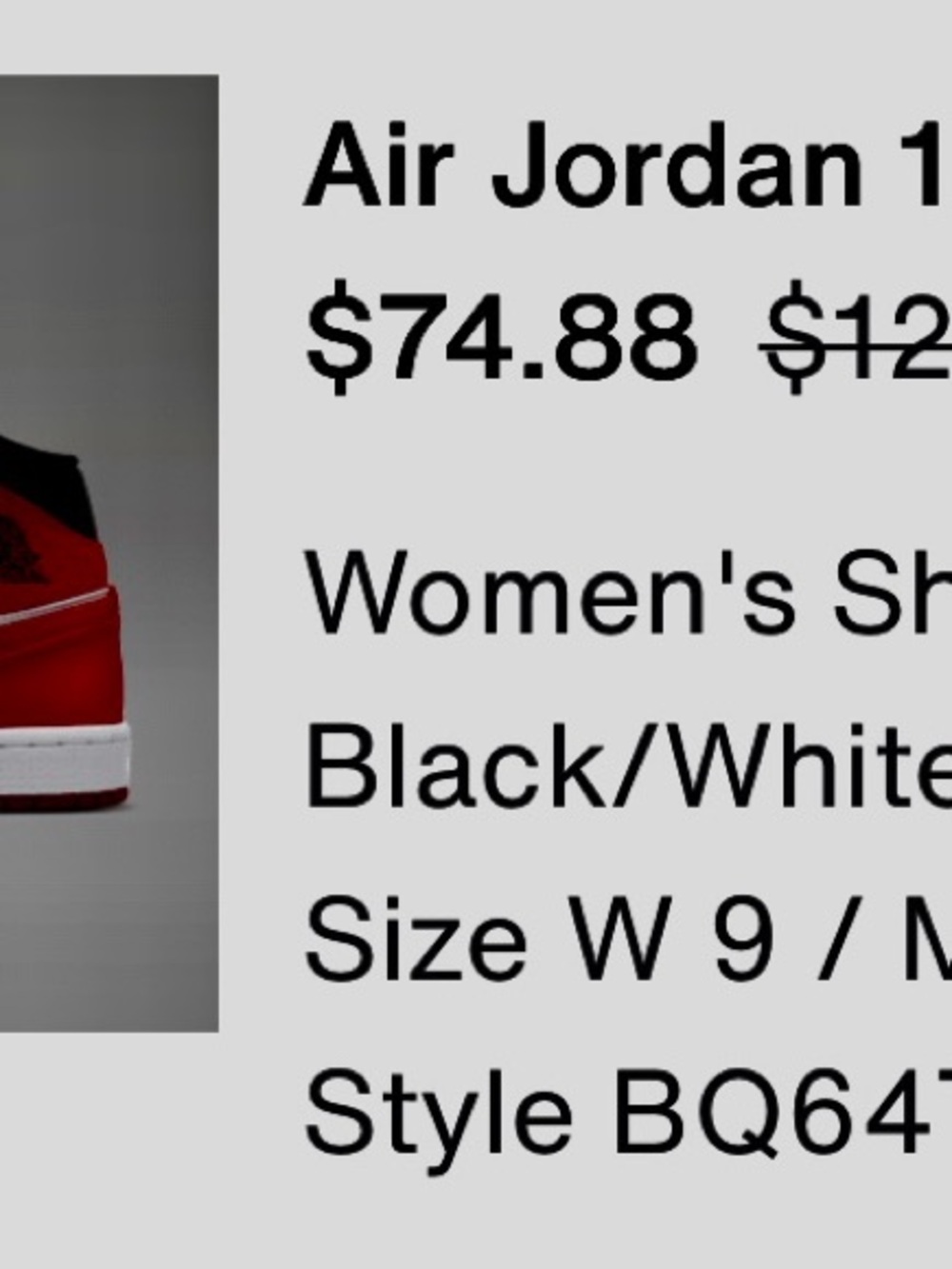 Like new Jordan 1 mid Women's 9/ mens or boys 7.5 in Black/White/Red
